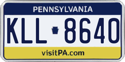 PA license plate KLL8640