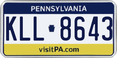 PA license plate KLL8643