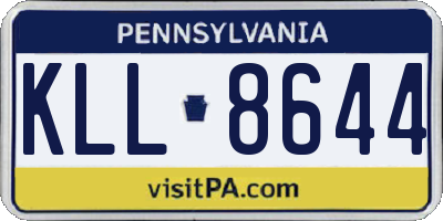 PA license plate KLL8644