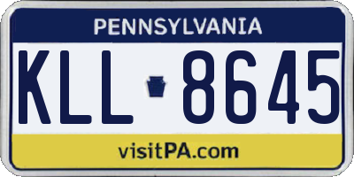 PA license plate KLL8645
