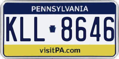PA license plate KLL8646