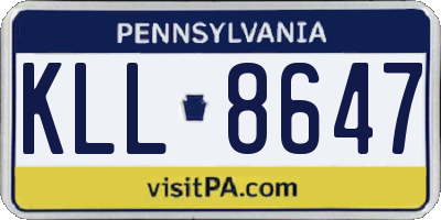 PA license plate KLL8647