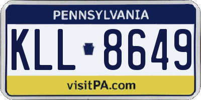 PA license plate KLL8649