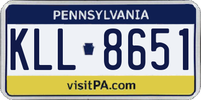 PA license plate KLL8651