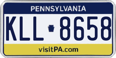 PA license plate KLL8658