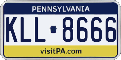 PA license plate KLL8666