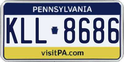 PA license plate KLL8686