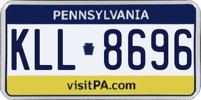PA license plate KLL8696