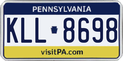 PA license plate KLL8698