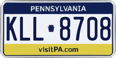 PA license plate KLL8708
