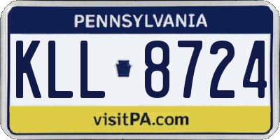 PA license plate KLL8724