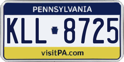 PA license plate KLL8725