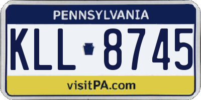 PA license plate KLL8745
