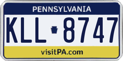 PA license plate KLL8747