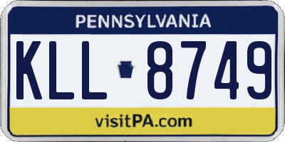 PA license plate KLL8749