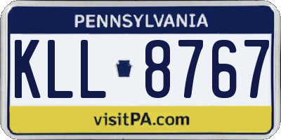 PA license plate KLL8767