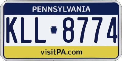 PA license plate KLL8774