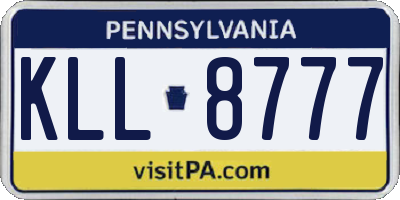 PA license plate KLL8777