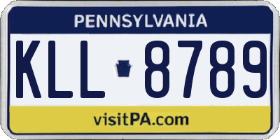 PA license plate KLL8789