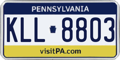 PA license plate KLL8803