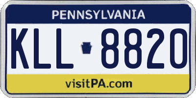 PA license plate KLL8820