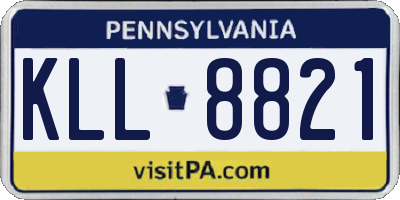 PA license plate KLL8821