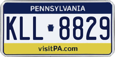 PA license plate KLL8829