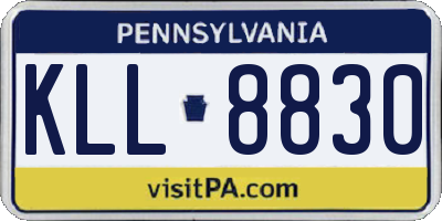 PA license plate KLL8830