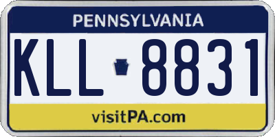PA license plate KLL8831