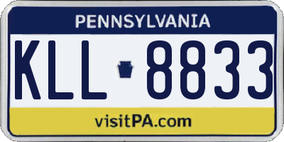 PA license plate KLL8833