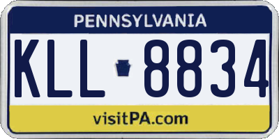 PA license plate KLL8834