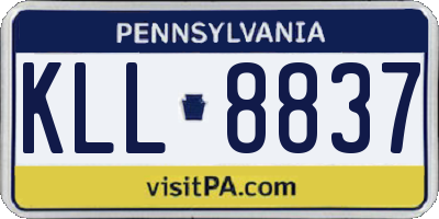 PA license plate KLL8837
