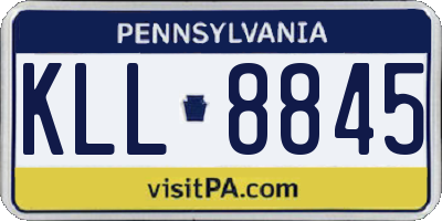 PA license plate KLL8845