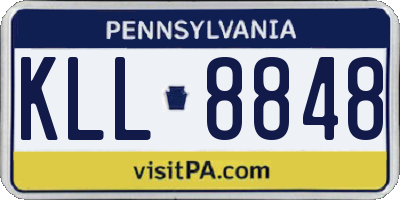 PA license plate KLL8848