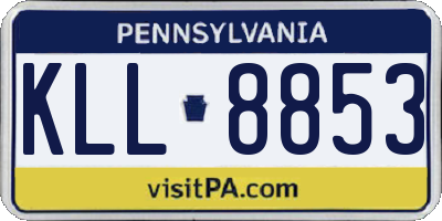 PA license plate KLL8853
