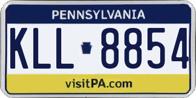 PA license plate KLL8854