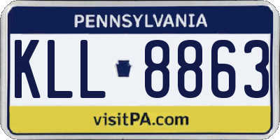 PA license plate KLL8863