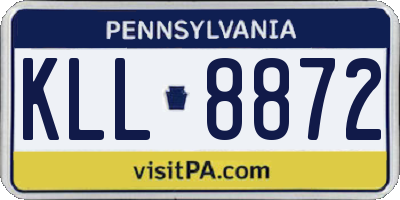 PA license plate KLL8872