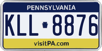 PA license plate KLL8876