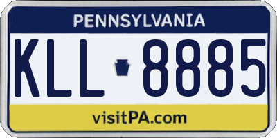 PA license plate KLL8885