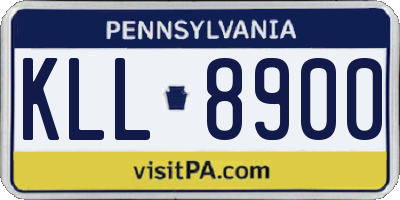 PA license plate KLL8900