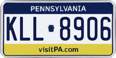 PA license plate KLL8906