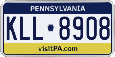 PA license plate KLL8908