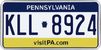 PA license plate KLL8924