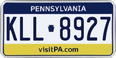 PA license plate KLL8927