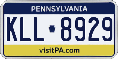 PA license plate KLL8929