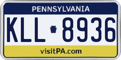 PA license plate KLL8936