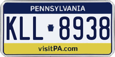 PA license plate KLL8938