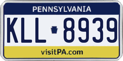 PA license plate KLL8939