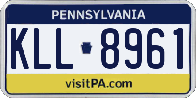 PA license plate KLL8961